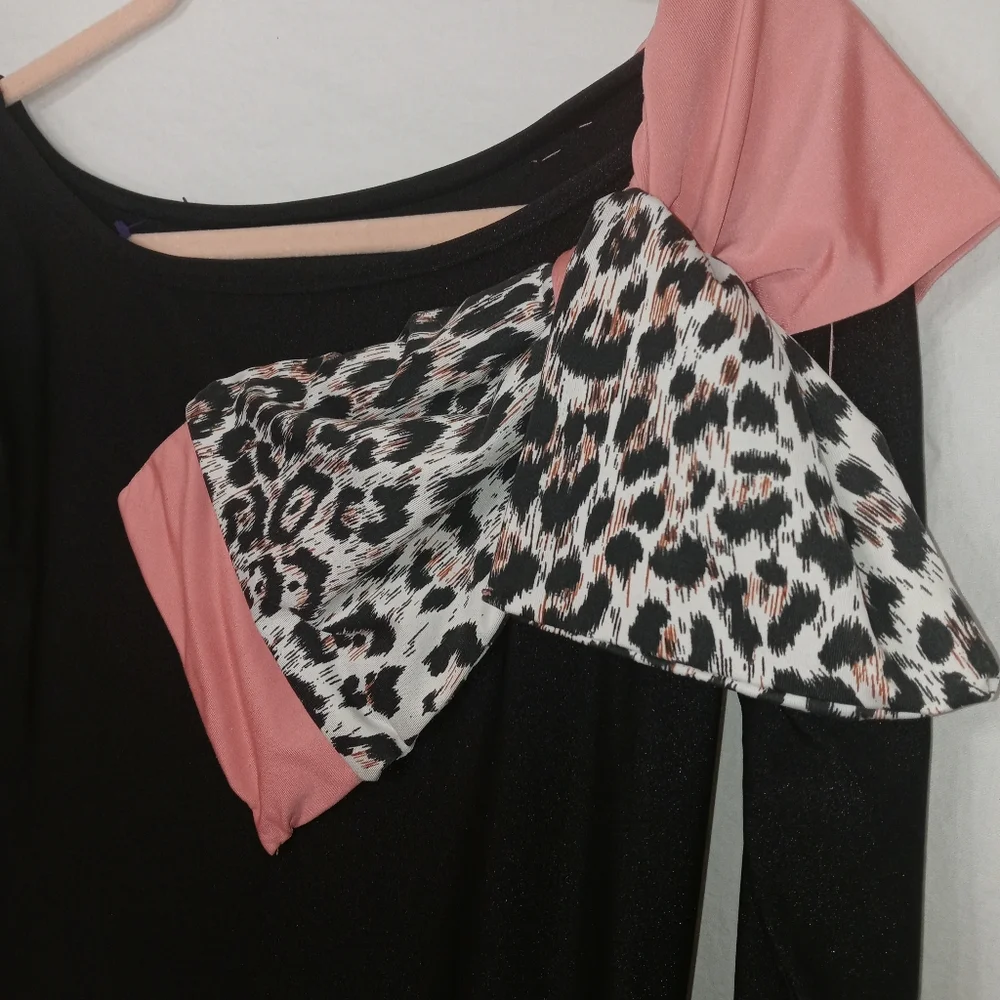 Pin up couture retro pink black body con midi - Picture 5 of 14